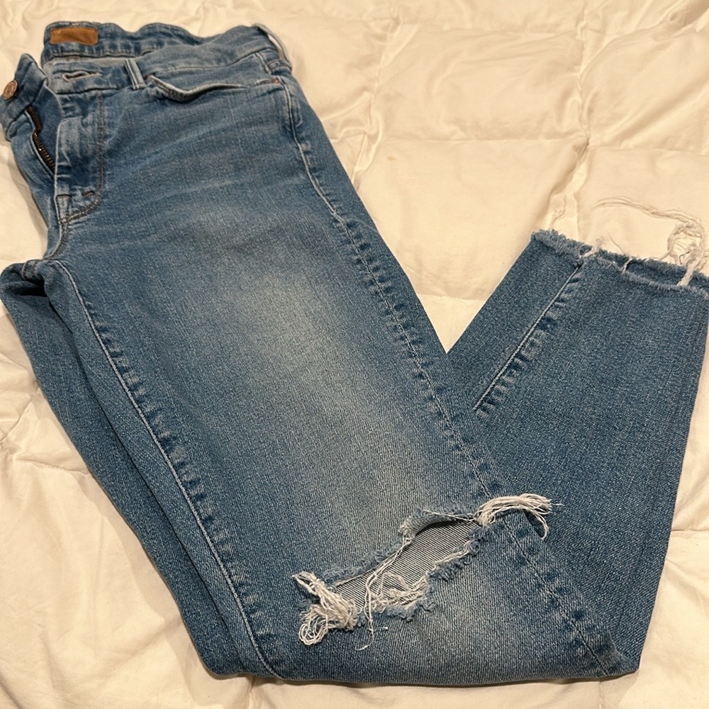 Mother Jeans The Looker ankle fray -color love gun